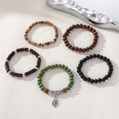 Long tiantian Boho Bracelets for Women Stackable Wooden Bracelet Western Beaded Bracelet Stack Boho Fashion Trendy Jewelry Gifts - color: A5:boho bracelets