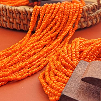 Coiris Beaded Strand Necklace for Women Boho Chunky Beaded Strand Necklace Bohemian Summer Beach Necklace Jewelry for Women(N0059-Black) - color: Orange