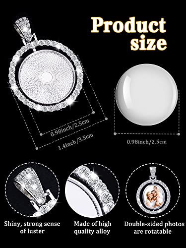 Ferraycle 27 Pieces Rhinestone Bezel Pendant Trays Set Including 9 Pieces Double-Sided Sublimation Blank 1 Inch Bezel Round Pendant Trays Charms with 18 Transparent Glass(Silver, Gold) - color: Gold,Silver
