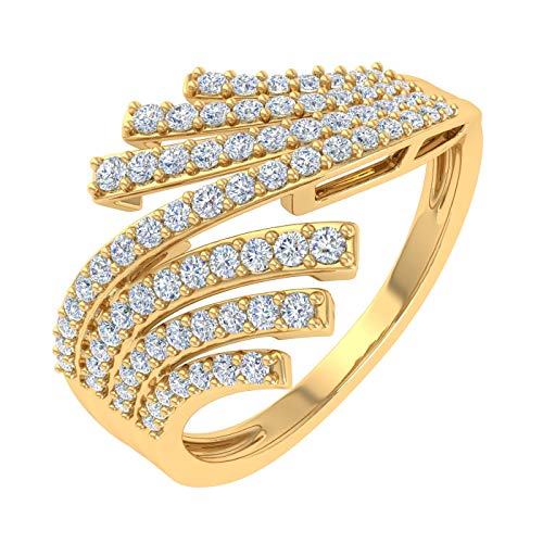 1/2 Carat Bypass Statement Diamond Ring in 10K Gold - color: Yellow Gold