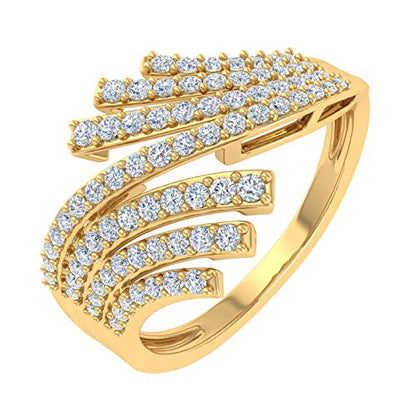 1/2 Carat Bypass Statement Diamond Ring in 10K Gold - color: Yellow Gold