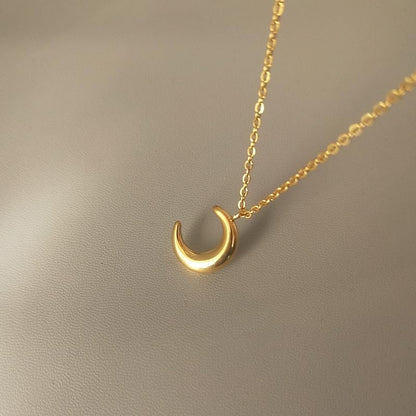 Sunflower Fidget Necklace for Women Gold Moon Necklace Rotating Heart Necklaces Spinning Crystal Flower Anxiety Necklaces Crescent Moons Jewelry Accessories - color: Moon