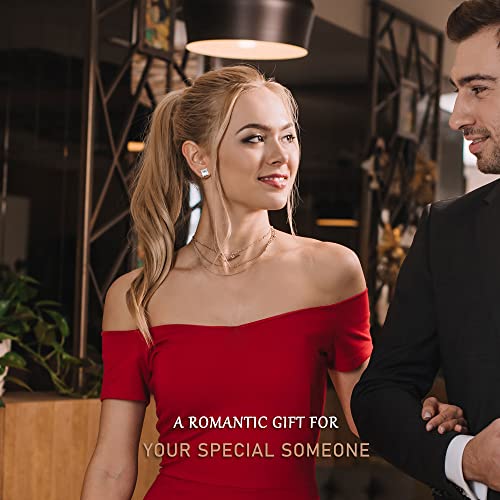 Princess Cut Cubic Zirconia Stud Earrings for Men Women | Square CZ Simulated Diamond Studs, 18K White Gold Plated Sterling Silver, Hypoallergenic - color: White Gold, size: 8MM