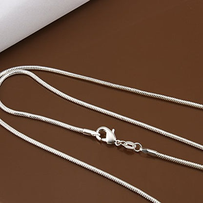 Yuren 3 Pieces 925 Sterling Silver 2mm Snake Chain Necklace Jewelry Jewelry For Men And Women(16-24 Inch) - size: 18 inch