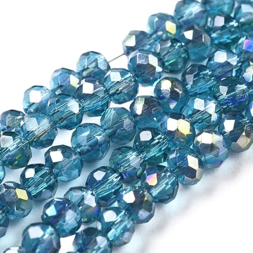 1350pcs Faceted Rondelle Glass Seed Beads 3x2mm Mini Crystal Loose Spacer Beads for DIY Friendship Bracelet Necklace Beading Craft Jewelry Making Ornament, Deep Sky Blue - color: Deep Sky Blue