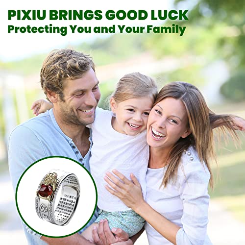 HETICA Feng Shui Pixiu Mantra Amulet Lucky Adjustable Ring | Buddhist Good Luck Mantra, Double Protection, Wealth Love Health, Vintage, Jewelry Gift