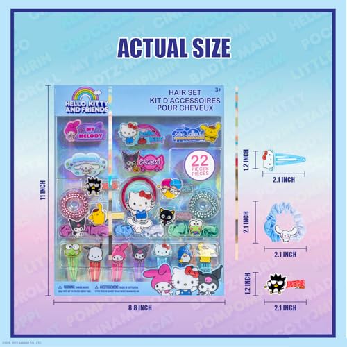 Hello Kitty Hair Accessories Set with Hair Clips, Bows & Scrunchies - color: Hello Kitty and Friends