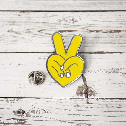 Inspirational Enamel Pin by LifeBeats | Cute Pin for Clothes, Jackets, Hats, Bags, and Lanyards | Hat Pin Comes with a Greeting Card | Lapel Pin with Sturdy Backing - style: Peace Heart