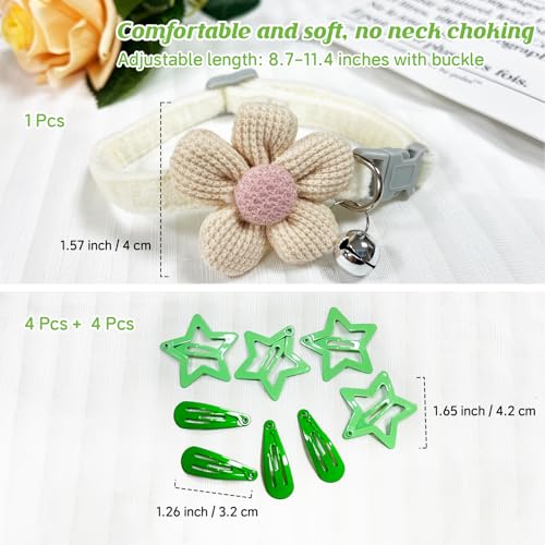 180+ Pcs Green Dog Hair Accessories Set,Small Dog Hair Bows with Rubber Bands,Cute Puppy Hair Ties,Bowties for Small Dogs Cats,Dog Hair Clip,Floral Bell Collar,Flower Scrunchie - color: Green