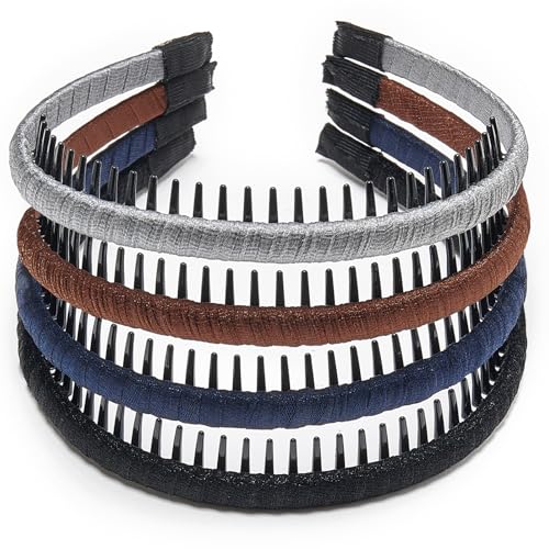 STHUAHE4PC Multicolor Protection Resin Teeth Comb Hair Hoop Hairband Headband Hair Accessories by Beauty hair (Multi-colored-No.13) - color: Multi-colored-No.13