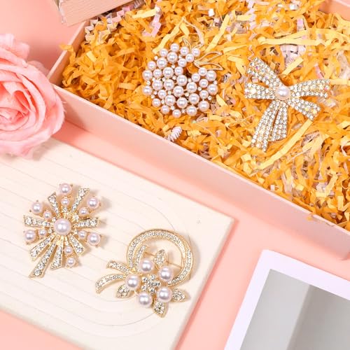 4pcs Brooches and Pins for Women, Flower Brooch, Crystal Pearl Brooch, for Women Fashion Accessories - style: wings