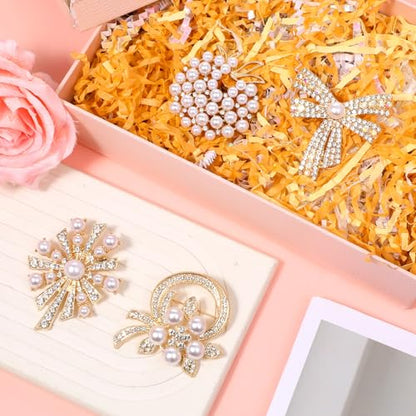 4pcs Brooches and Pins for Women, Flower Brooch, Crystal Pearl Brooch, for Women Fashion Accessories - style: wings
