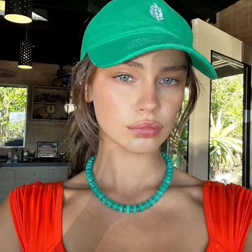 Chunky Beaded Necklace for Women, Colorful Trendy Statement Summer Jewelry Gift - color: necklace-41