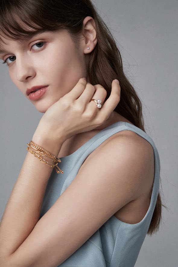 14K Gold Bracelets for Women Adjustable Slider Bracelet Bangle Bracelets for Women Trendy Chain Bracelet - color: Stacking-Gold