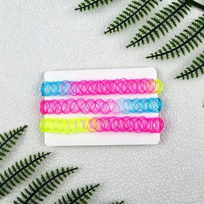 3PCS Black Tattoo Choker Necklace Rainbow Tattoo Chokers Gothic 90s Choker Necklace Purple Tattoo Choker and Pink Chokers 2000s Y2K Multicolour Collar Adjustable Stretchy Elastic Necklace Jewelry Gift for Women - color: 3PCS Rainbow