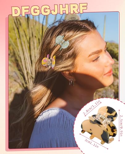 Molans 12 Pcs Small Hair Clips Mini Claw Jaw Clips Women Girls Thin Hair | Tiny Short Acrylic Cute Clips Non Slip Little Hair Accessories Clamps for Half Updo Styling Fine Hair Bangs Kids Toddlers - color: Sequins Stones