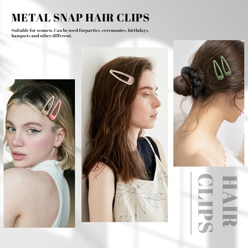 20 PCS Metal Snap Hair Clips Water Drop No Slip Barrettes for Women Bright Small Hair Clips For Thick And Thin Fine Hair,Green Blue Gray Pink Beige,1.97 x 0.5 In. - color: Green Blue Gray Pink Beige