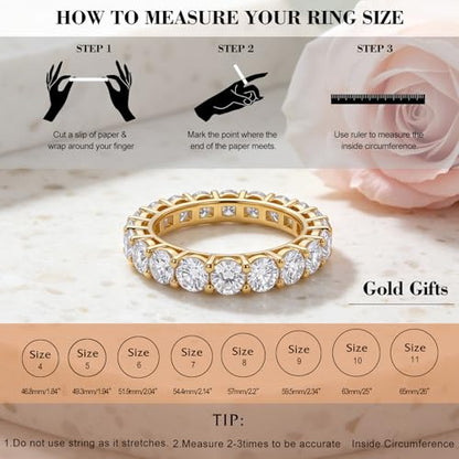 Eternity Engagement Wedding Bands Ring Gold Plated Stackable 3mm Size 4-9 - color: Gold