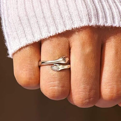 To My Daughter Hug Ring For Hope Rings, Inspirational Stainless Steel Engarved With Always With You Message Adjustable Ring for Women Non Tarnish Jewelry Gift for Her Birthday Christmas - color: Always With You-A