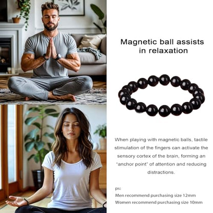 38 Magnetic Therapy Hematite beaded Bracelet For Women And Men Power Gemstone Crystal Unisex Macrame - color: Hematite