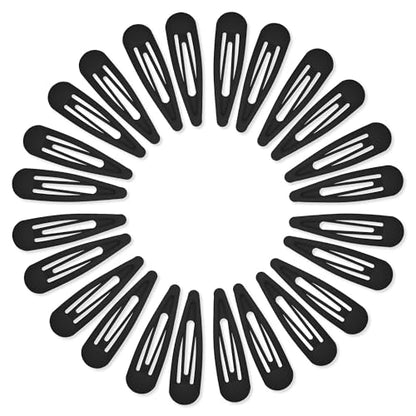 24 PCS 2.36 In Metal Snap Hair Barrettes For Women Water Drop Shape Hair Clips For Thick Thin Fine Hair,Matte Black - color: Matte Black