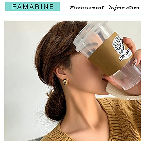 FAMARINE Chunky Thick Hoop Earrings for Women Gold Hoops Huggie Earrings for Men Gift - color: 0.8" Hoop