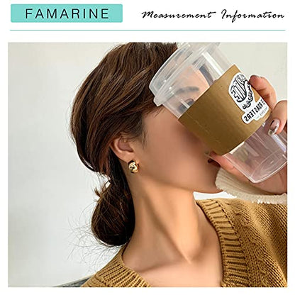 FAMARINE Chunky Thick Hoop Earrings for Women Gold Hoops Huggie Earrings for Men Gift - color: 0.8" Hoop
