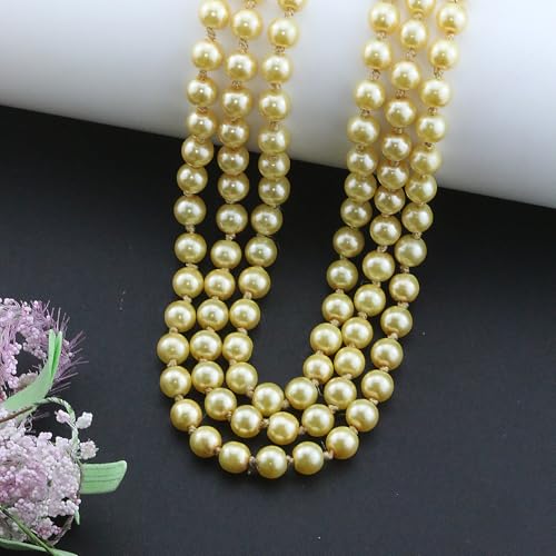 Pearl Necklaces for Women 60'' 70" Long Pearl Necklace 15.75'' Pearl Choker Necklace Chunky Bead Layered Faux Pearl Dangle Wedding Bridal 1920s Gatsby Christmas Costume Jewelry Gifts - color: Gold-60”