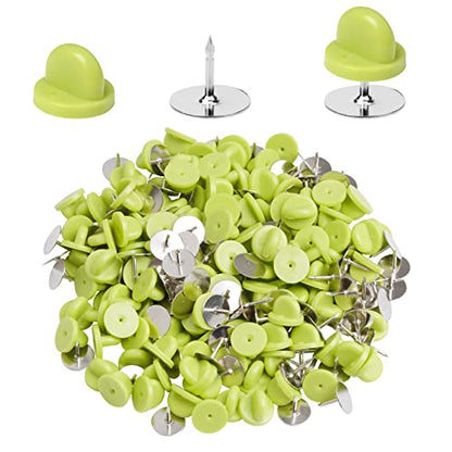400pcs PVC Rubber Pin Backs Heliltd Butterfly Clutch Pins Tie Tacks Blank Pins for Uniform Badges Backing Holder Clasp Lapel Pin Enamel Pins(200 Sets) - color: green