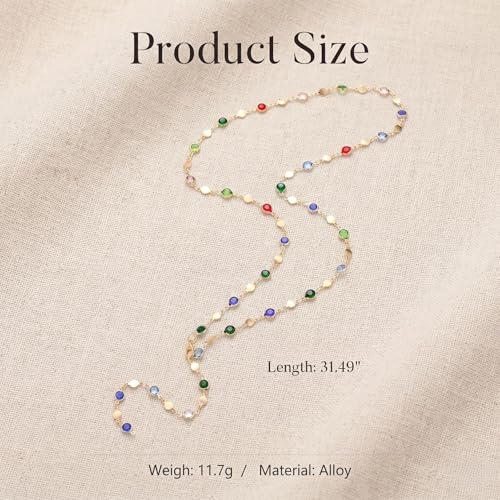 Dainty Y-Necklace for Women, Elegant Layered Bar Chain Long Drop Pendant Jewelry for Prom & Parties