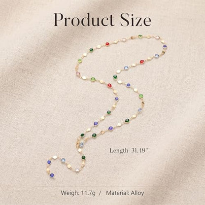Dainty Y-Necklace for Women, Elegant Layered Bar Chain Long Drop Pendant Jewelry for Prom & Parties