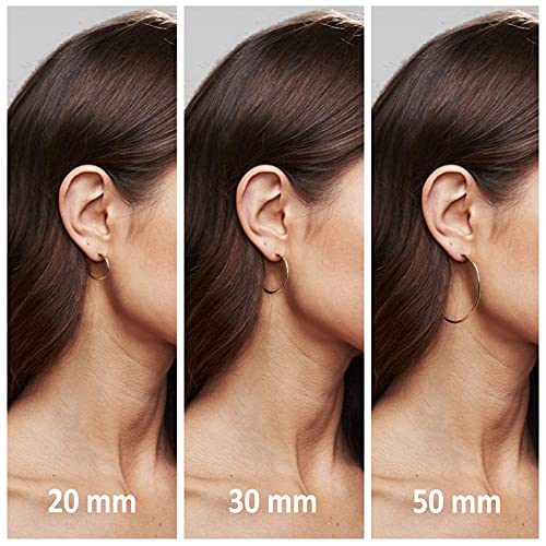 PAVOI 14K Gold Plated Hoop Earrings for Women - 2mm Thick Infinity Hoops - Lightweight Loop Earrings Set