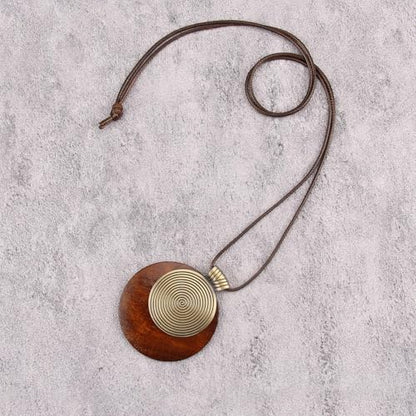 Bohemian Necklaces for Women Long Leather Necklace with Large Pendant Chunky Boho Hippie Jewelry Pendant Chocker Necklace - style: Big Pendant Necklace