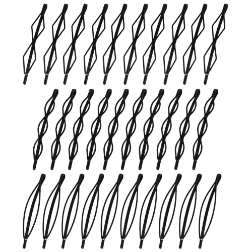 30PCS Decorative Hair Pins,Mini Black Bobby Pins for Thick Thin Hair Metal Clips for Bangs For Women Girls Hair Styling Accessories with Clear Storage Box - color: Black