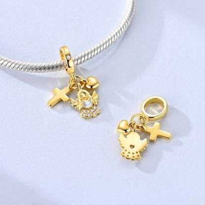 Birthday Fashion Heart Dangle Charm for Bracelets and Necklace Pendant Bead Charms Jewelry Present for Women Family Friends - style: Cat Holding Heart