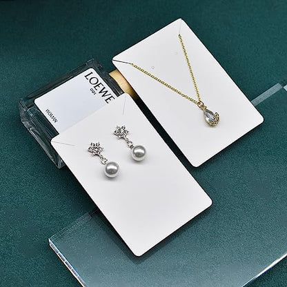 Earring Cards, Set Earring Making Supplies with 100 Pcs Earring Holder Cards 200 Pcs Earring Backs and 100 Jewelry Packaging for Earrings Necklace Jewelry Display, Jewelry Bags 3.5x2.4 Inches (White) - color: ZK100-White