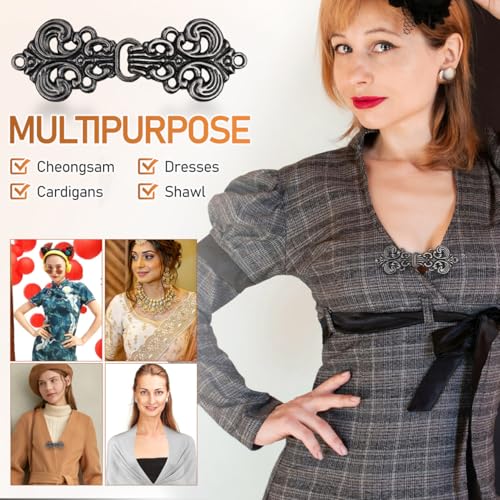 10 Pieces Vintage Sweater Swirl Clip Cape Cloak Clips for Dress Retro Cardigan Buckle Shawl for Girl Women 1.96 X 0.70 Inch