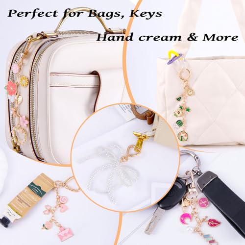 Wurosi 544Pcs Bag Charm Kit, Charms Lip Gloss Keychain Making Kit | with Key Chain Hooks, Charms, Chains, Jump Rings, Lobster Clasps, Plier, Gift Bags & Tools, for DIY Craft Supplies Gifts - color: 544 Pcs Gold Keychain Kits