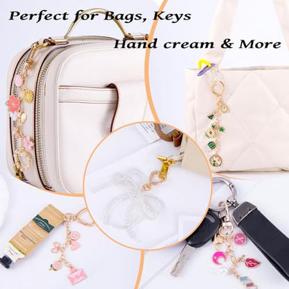 Wurosi 544Pcs Bag Charm Kit, Charms Lip Gloss Keychain Making Kit | with Key Chain Hooks, Charms, Chains, Jump Rings, Lobster Clasps, Plier, Gift Bags & Tools, for DIY Craft Supplies Gifts - color: 544 Pcs Gold Keychain Kits