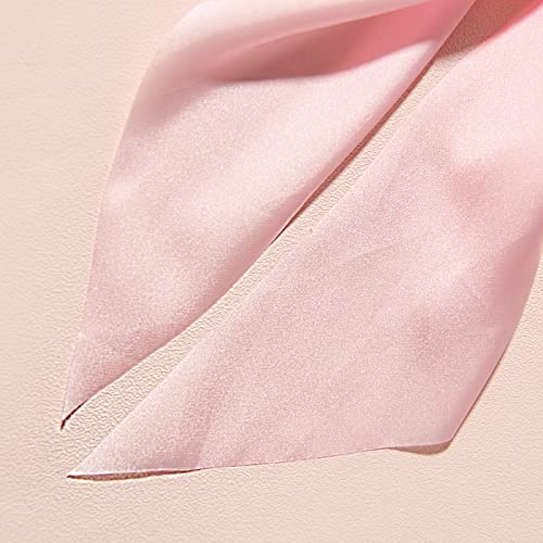 Pack of 2 Knotted Bow Hair Scrunchies Elastic Hair Scarf Black Hair Ties Bands Satin Hair Ribbon Scrunchy Red Ponytail Holder for Women and Girls (Light pink) - color: Light pink