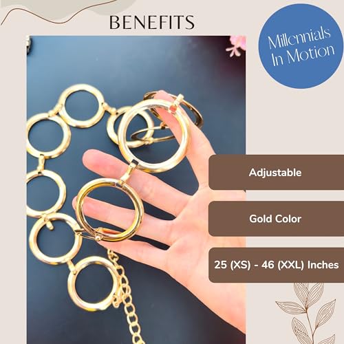 Millennials In Motion Designer Belt - color: Gold Circle