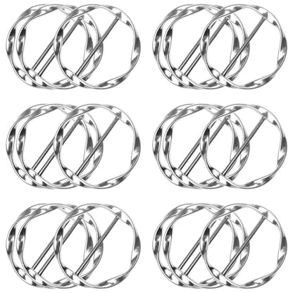18Pcs Shirt Ties Clips for Women Silk Scarf Ring Clip T-Shirt Buckle Ring Clip Metal Round Circle Clip Clothes Clip - color: Silver