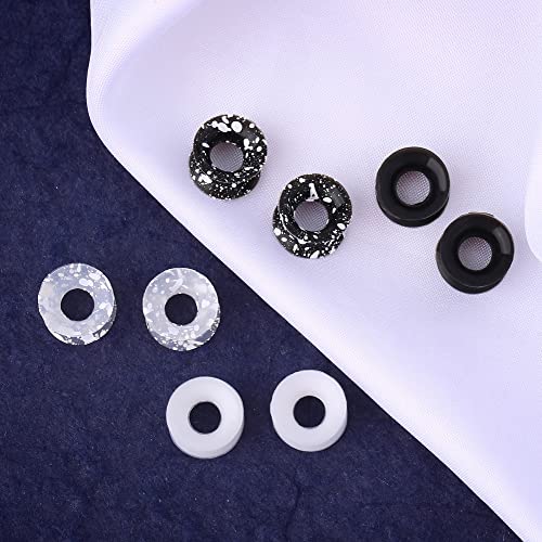 OUFER 8PCS Silicone Ear Gauges Flexible Ear Tunnels Plugs Stretchers Expander Double Flared Flesh Ear Piercing Jewelry for Women Men - color: 0g(8mm)