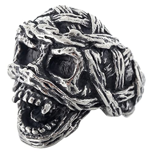 2023 Skull Ring Cool Evil Death Punk Rock Stainless Steel Rings Aly Style Jewelry - style: R1066