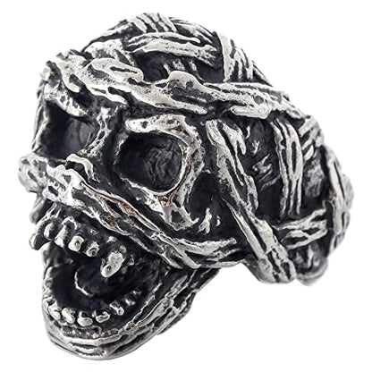 2023 Skull Ring Cool Evil Death Punk Rock Stainless Steel Rings Aly Style Jewelry - style: R1066