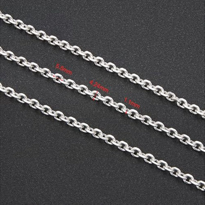 UMAOKANG 16.4 Feet Silver Plated Chain for Jewelry Making Cable Brass Metal Chains Bulk on Spool with Jump Rings Lobster Clasps - color: Silver Cable
