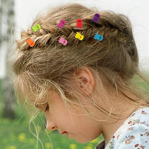 50 PCS Mini Hair Claw Clips， Bangs Strong Grip Multifunction Clamp Clips. (Bright colors) - color: Bright colors