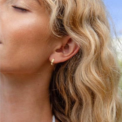 DAILY VIBES Dainty Small Star Huggie Hoop Earrings for Women Trendy | 925 Sterling Silver Post, 14K Gold or Silver Plated, Mini Cubic Zirconia, Cartilage Hoop Earrings - color: Gold Mini Star