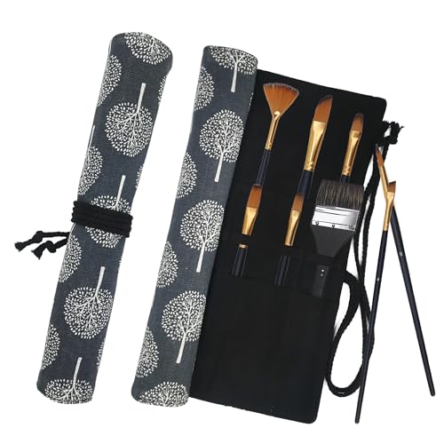 Funny live Paint Brush Holder Art Supplies, Artist Brush Holder & Art Supply Storage Organizer Roll-Up Case Bag, Protect Acrylic Oil Watercolor Paintbrushes (Grove-20 Slot Pockets) - style: Grove-20 Slot Pockets