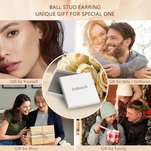 925 Sterling Silver Ball Stud Earrings for Women Men Hypoallergenic Ball Earrings 4mm-8mm - color: Sterling Silver, size: 5mm